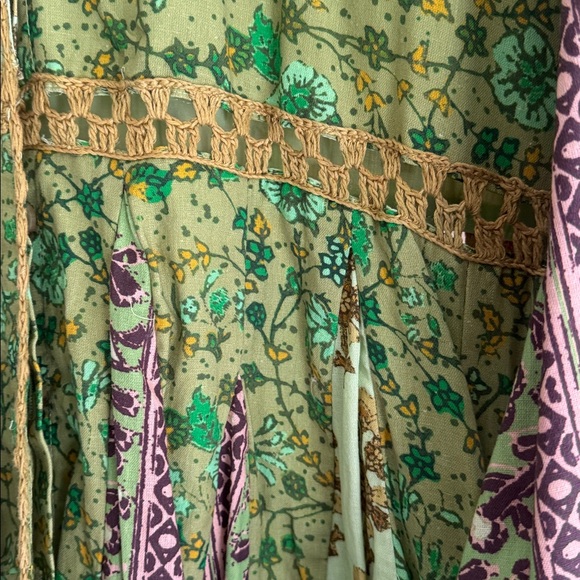 Free People green patterned mini dress - Picture 4 of 6